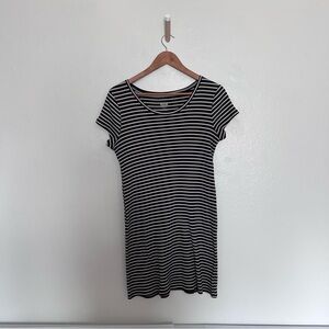 Mossimo Supply Co. Dress Sz L Babydoll  Retro Y2K Striped Black/Tan